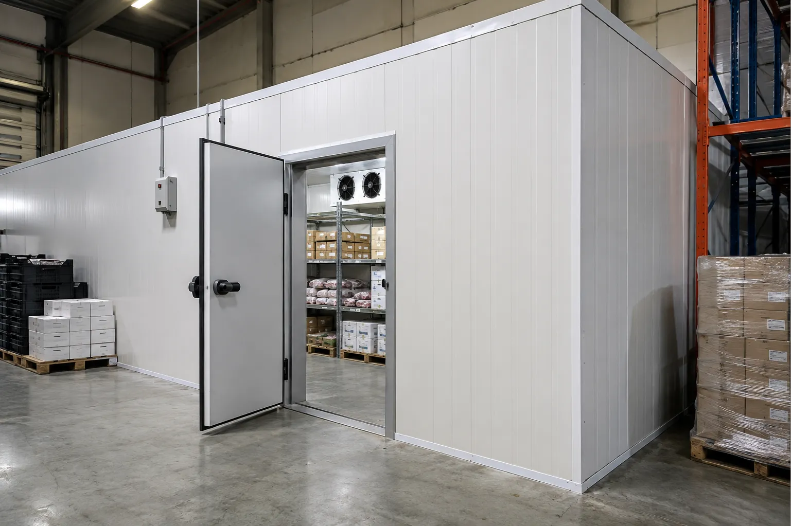 Carregamento de produtos em câmara frigorífica com isolamento térmico