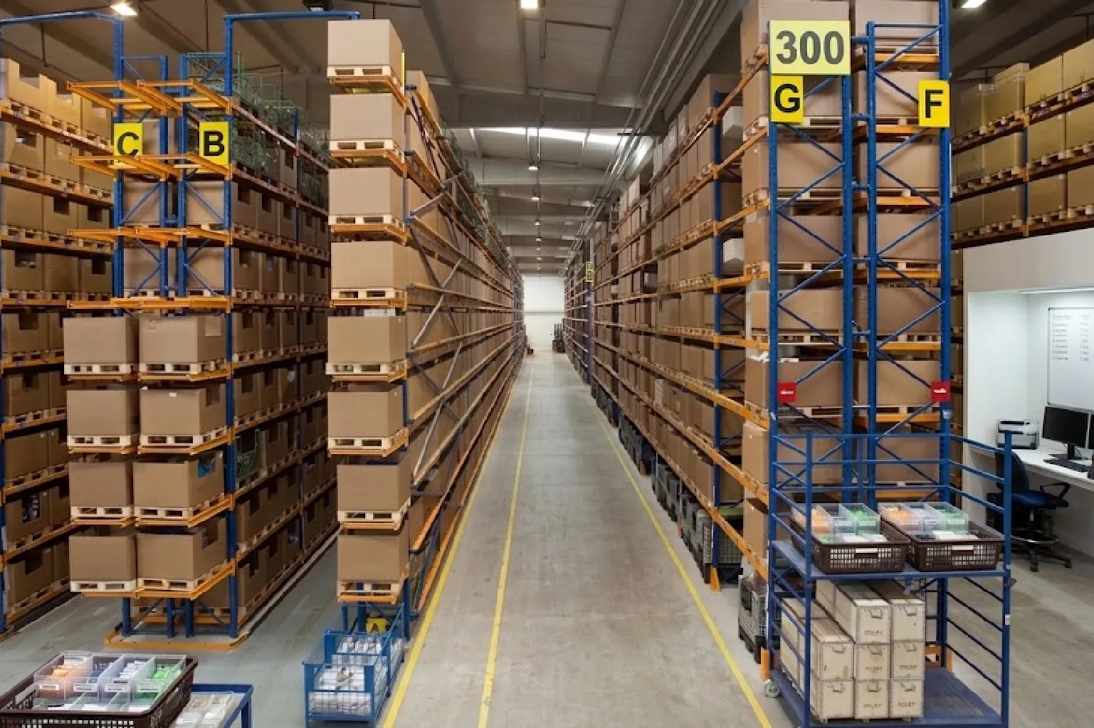 Estruturas para organização da armazenagem em centro de distribuição