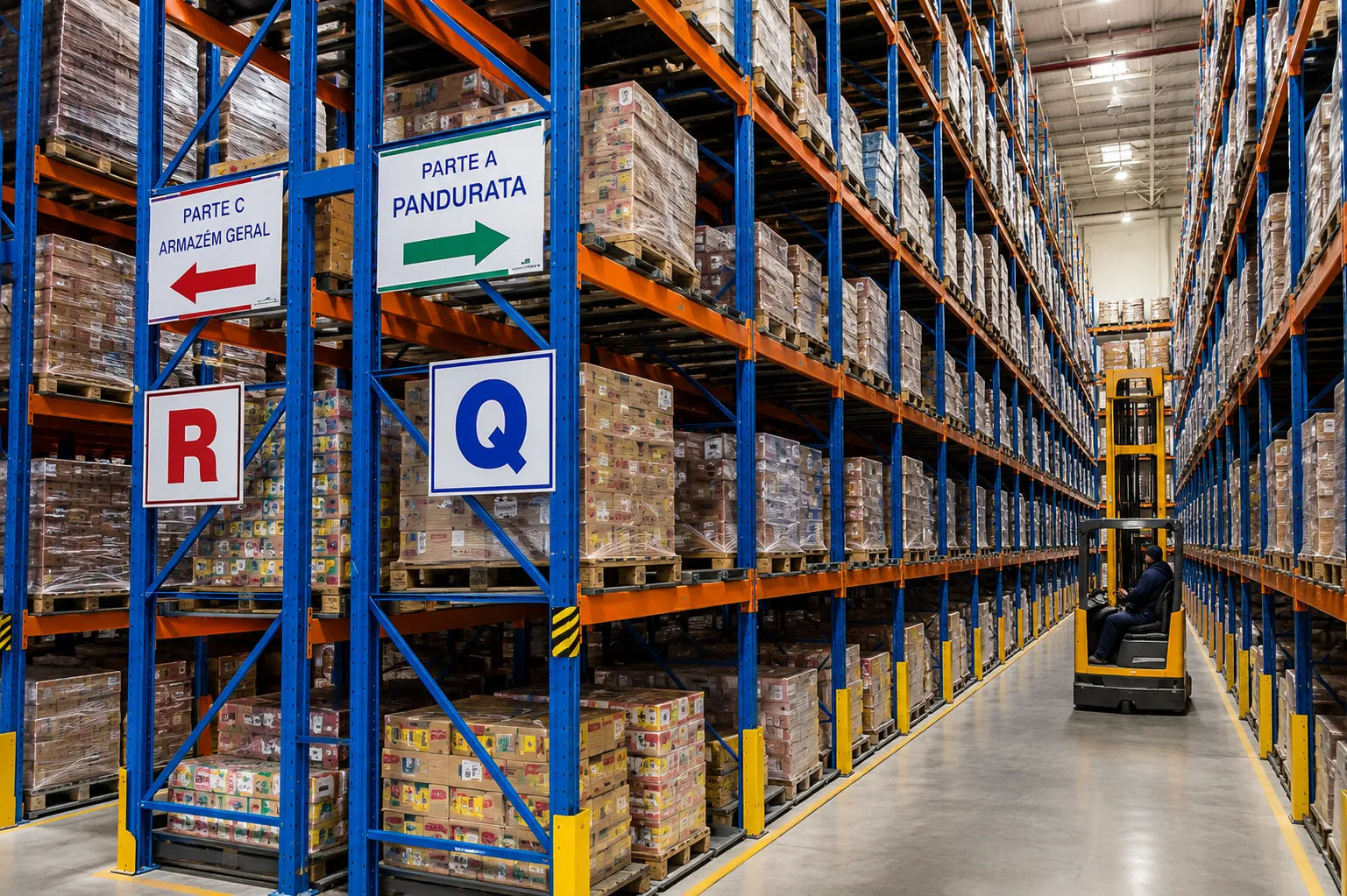 Sistema Flow Rack por gravidade para organização de produtos