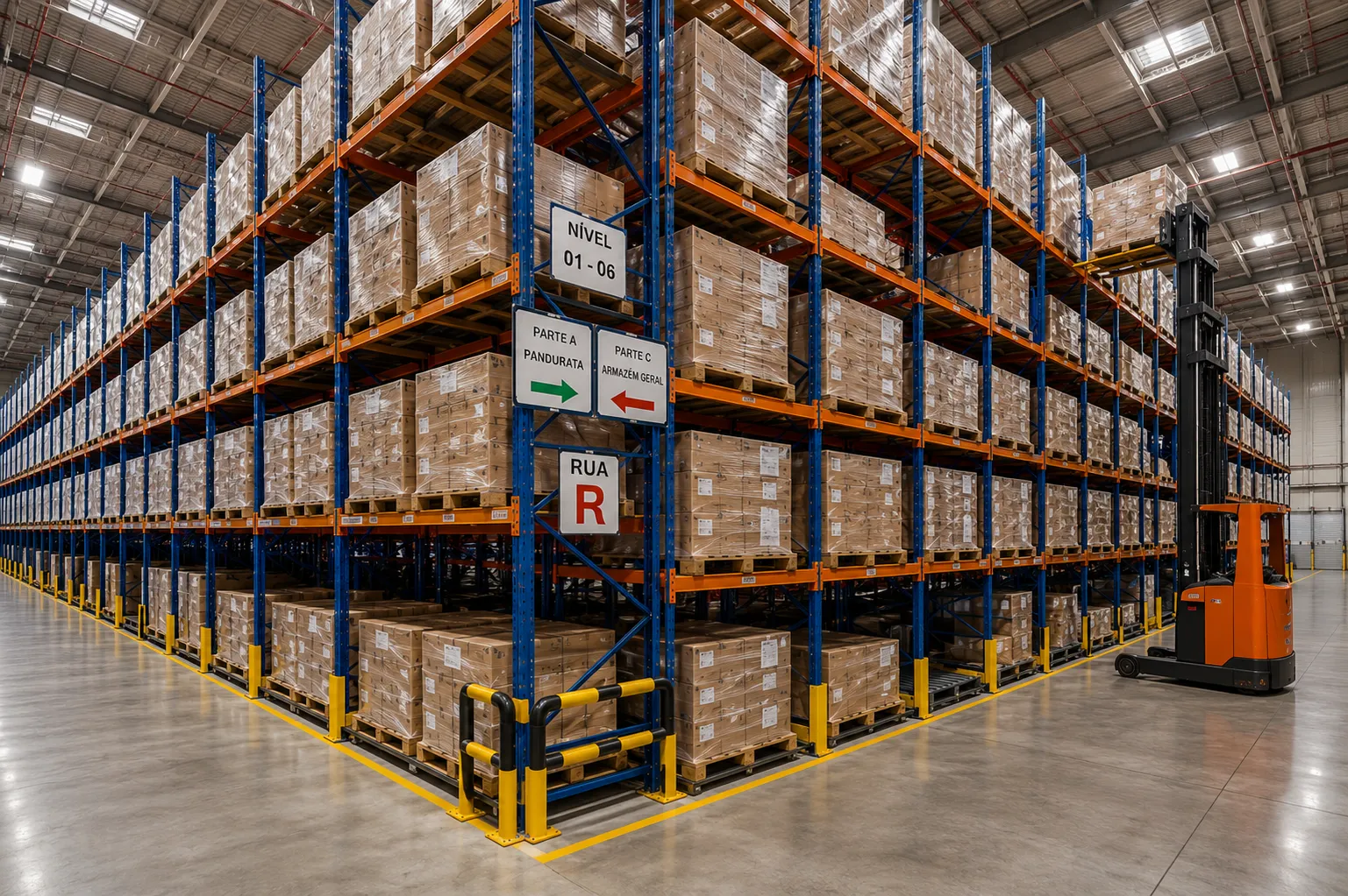 Estrutura autoportante para armazenagem vertical