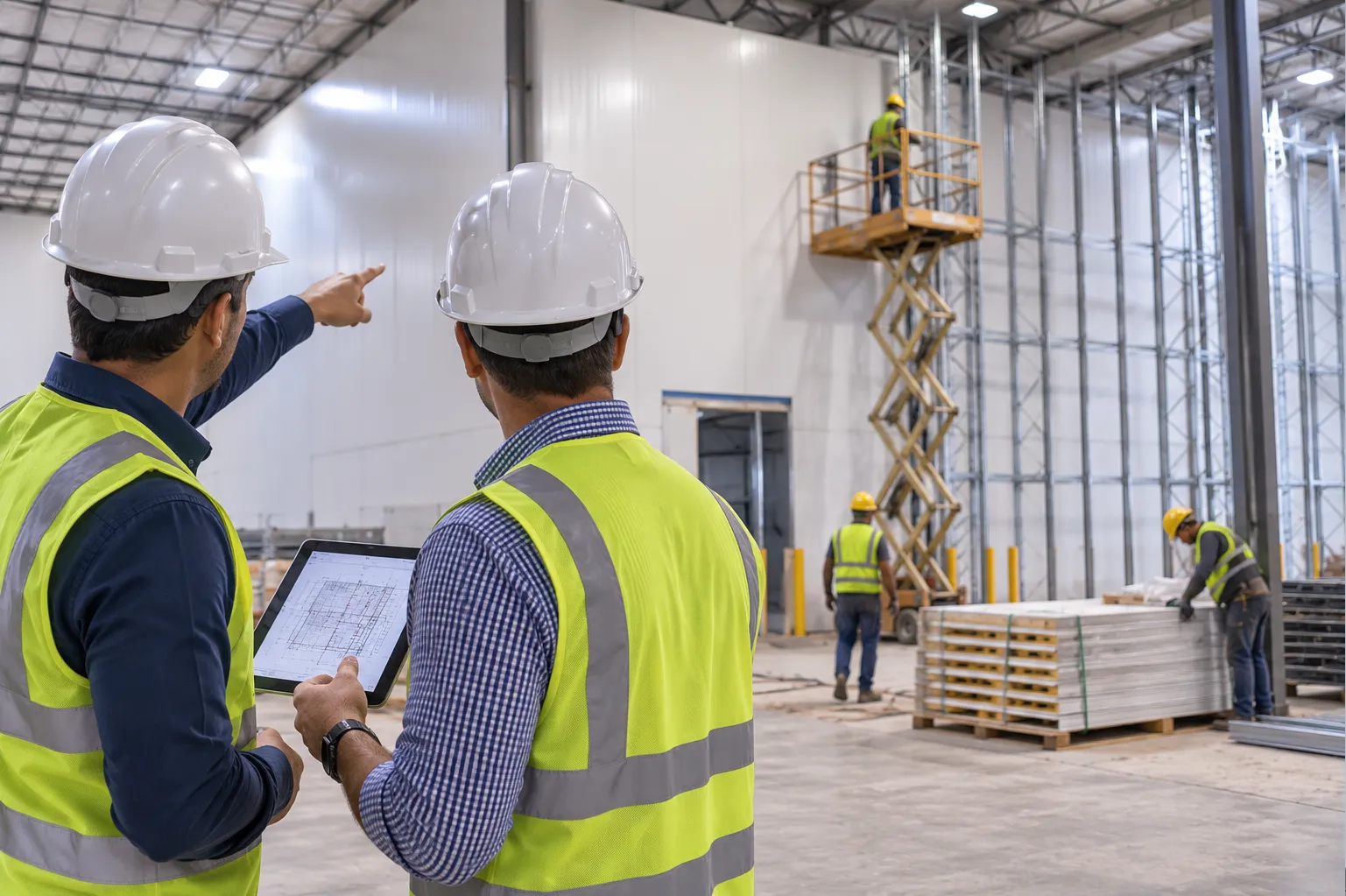 Execução de obra em ambiente industrial