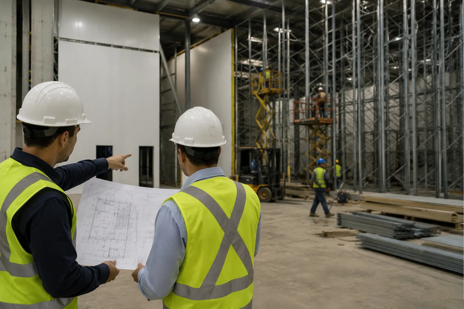 Coordenação de serviços técnicos em obra