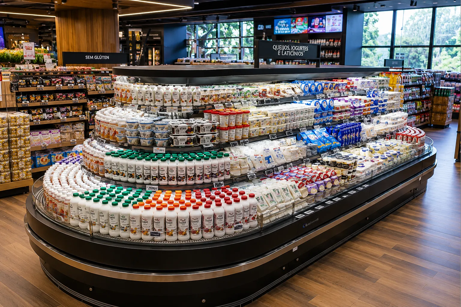 Exposição de produtos em supermercado